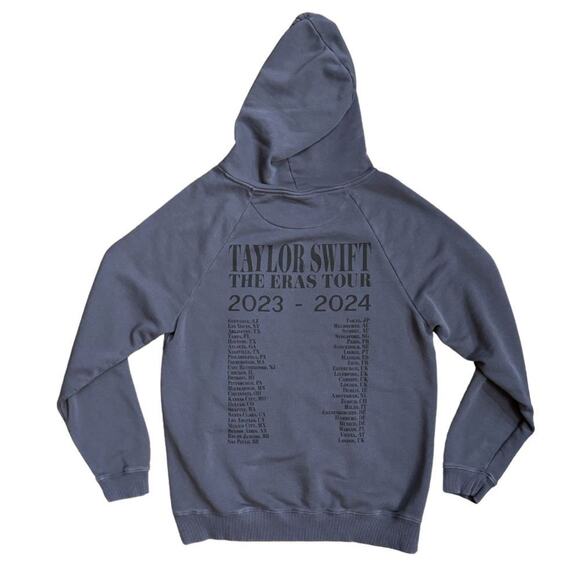 Taylor Swift THE ERAS TOUR Washed Blue Hoodie size Small NEW 2024 - Picture 5 of 7